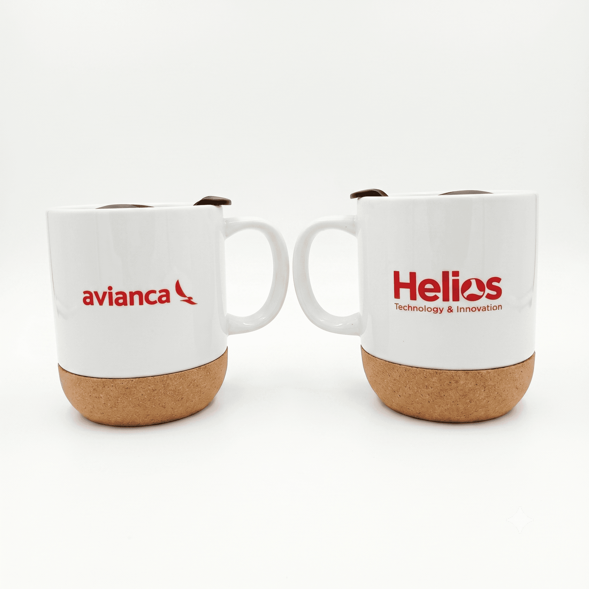 Mugs de Cerámica con Base de Corcho