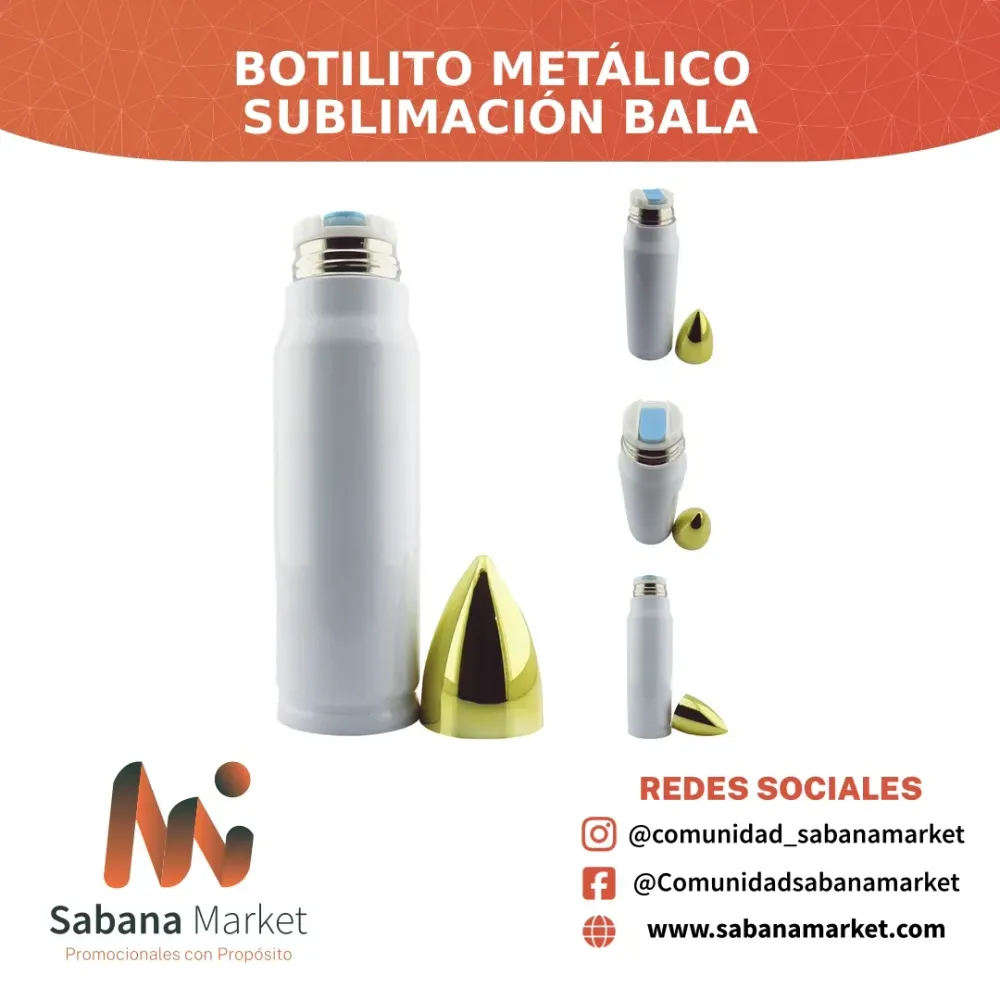 Botilito Metálico Sublimación Bala