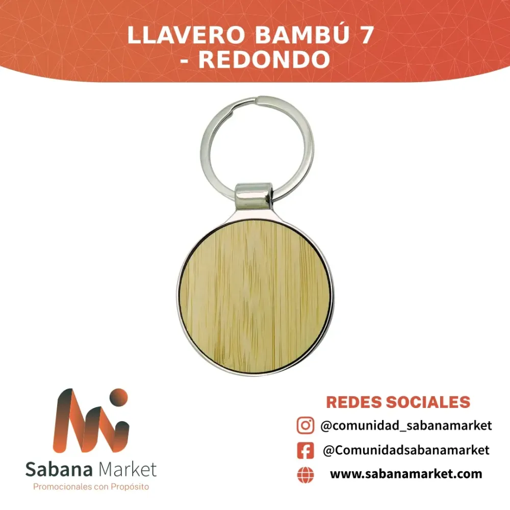 Llavero Bambú 7 - Redondo