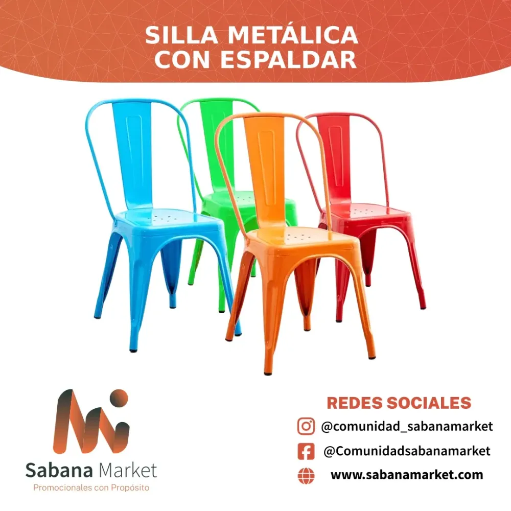 Silla Metálica con Espaldar