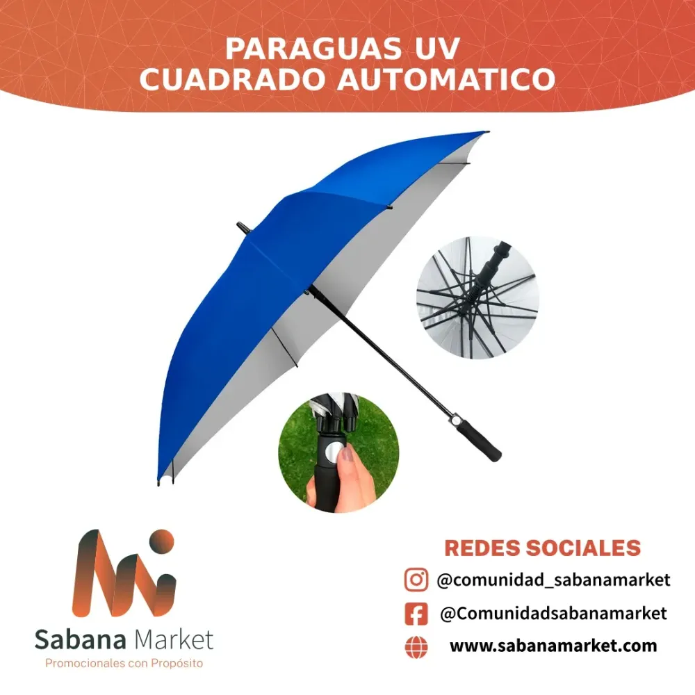 Paraguas UV Cuadrado Automatico 28"