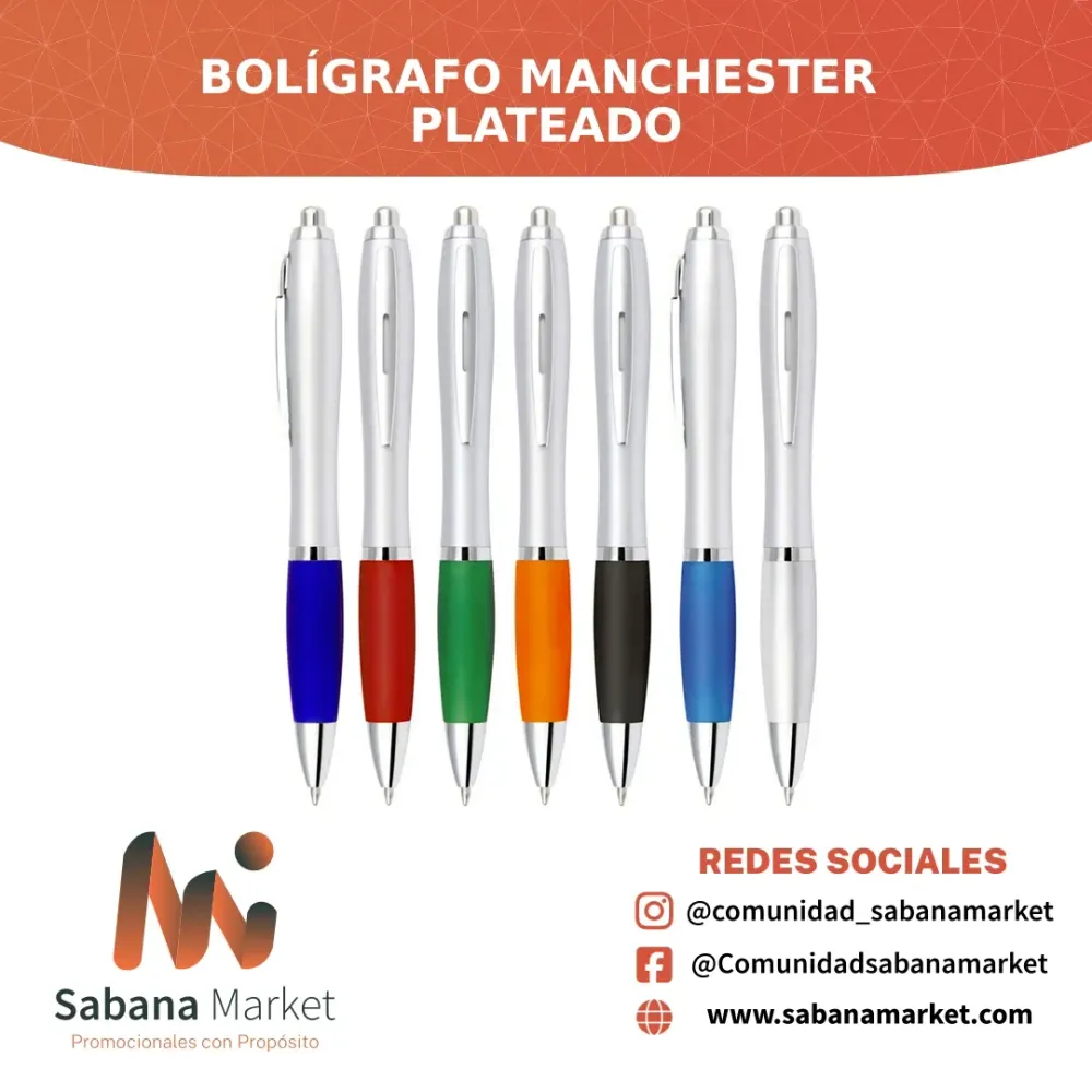 Bolígrafo Manchester Plateado