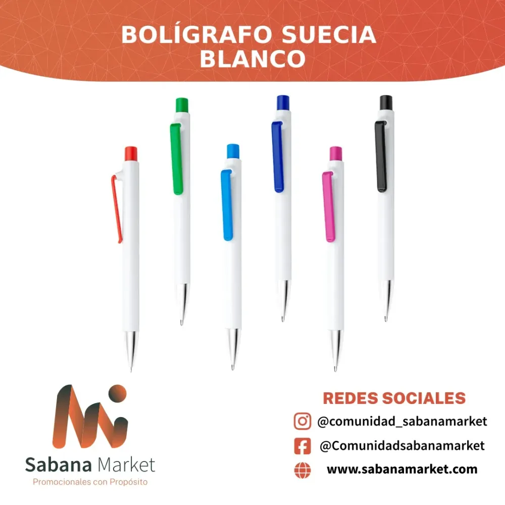 Bolígrafo Suecia Blanco
