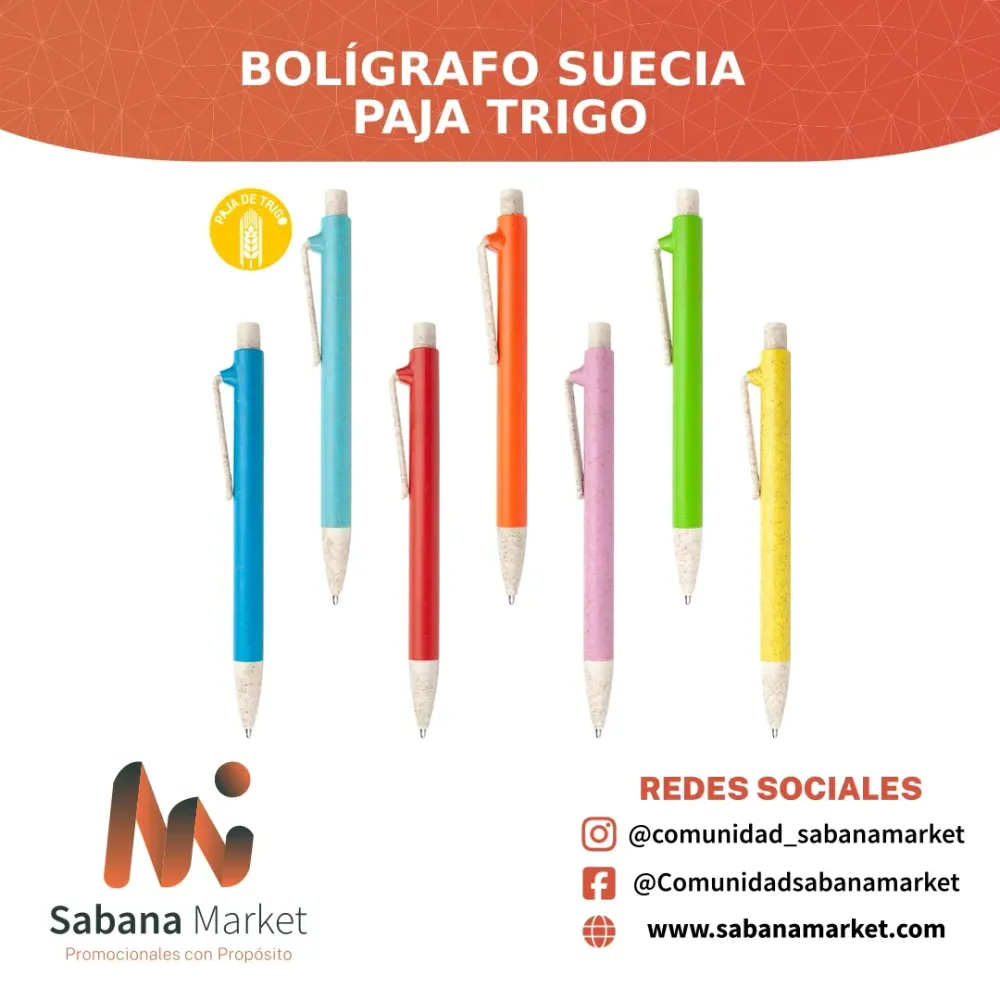 Bolígrafo Suecia Paja Trigo