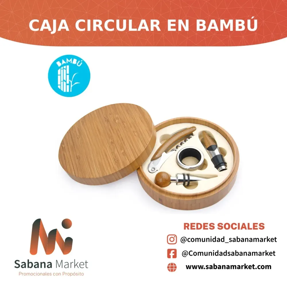 Caja Circular en Bambú