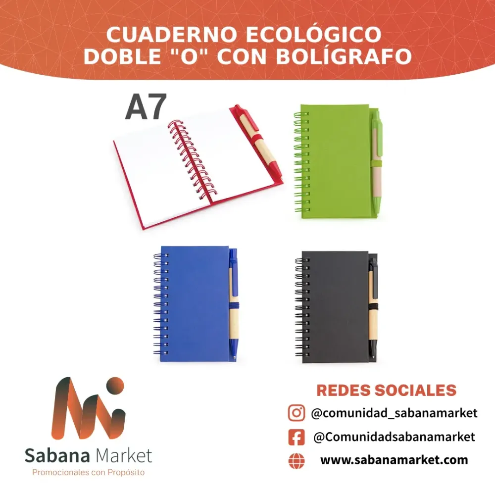 Cuaderno Ecológico Doble "O" con Bolígrafo
