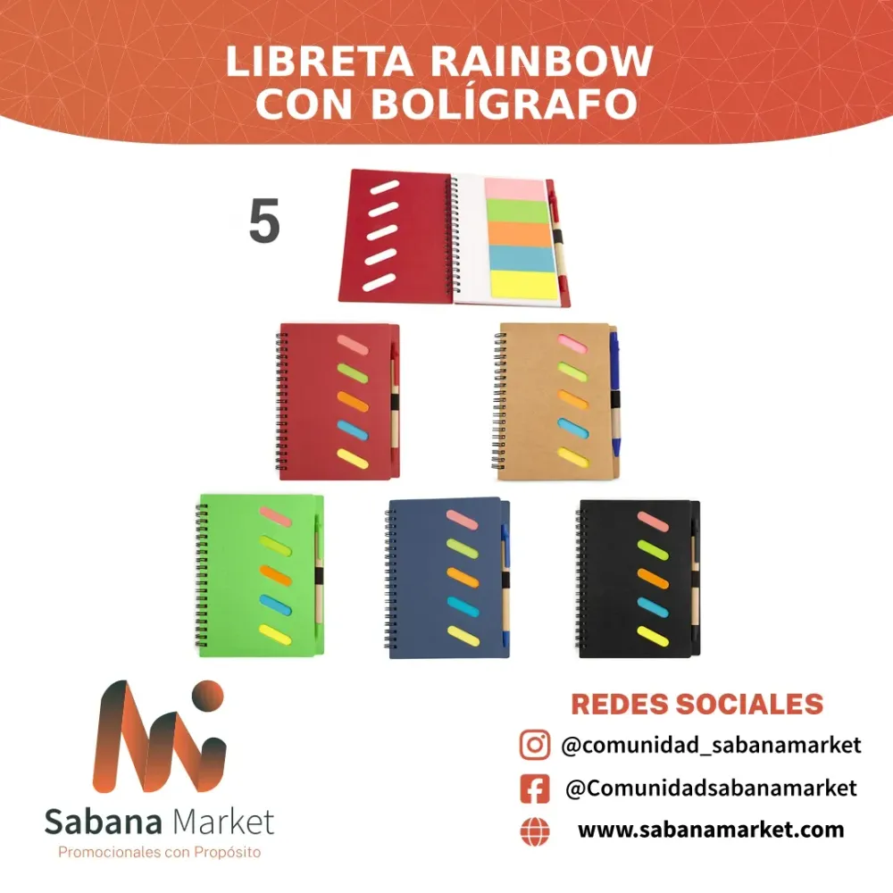 Libreta Rainbow con Bolígrafo