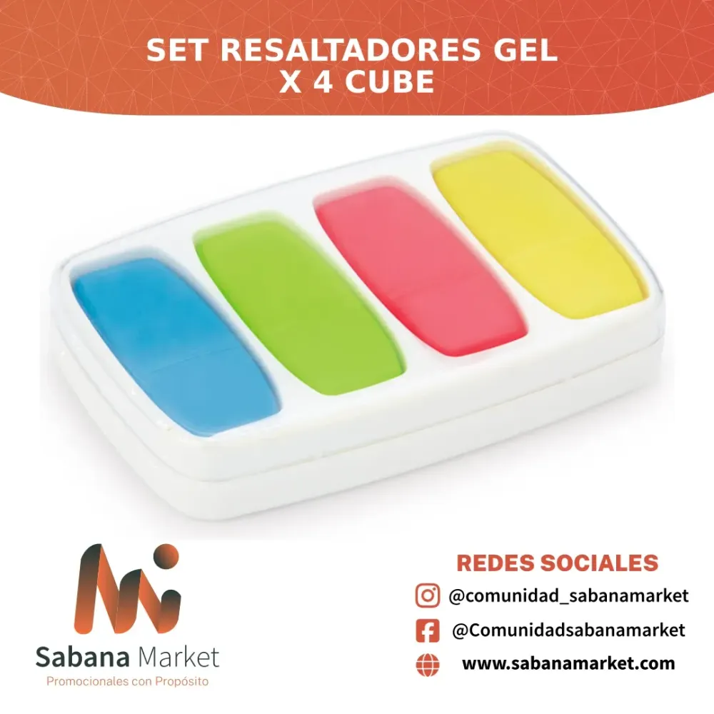 Set Resaltadores Gel x 4 Cube