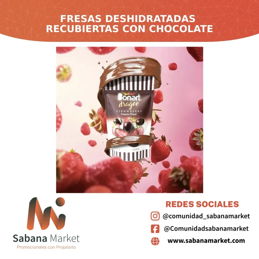 Fresas Deshidratadas Recubiertas con Chocolate 50G
