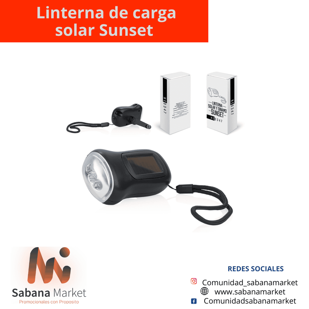 LINTERNA DE CARGA SOLAR SUNSET