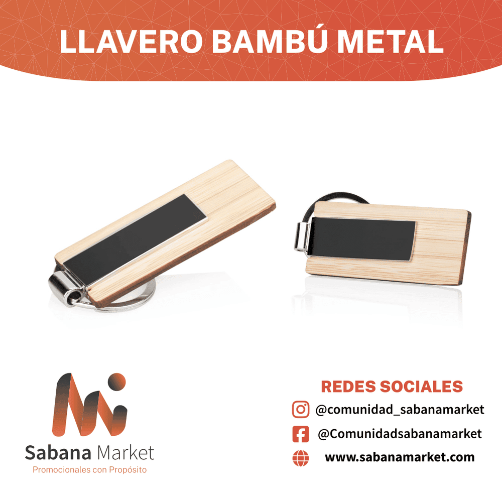 LLAVERO BAMBÚ METAL