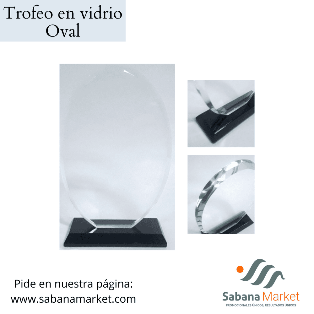 TROFEO EN VIDRIO OVAL
